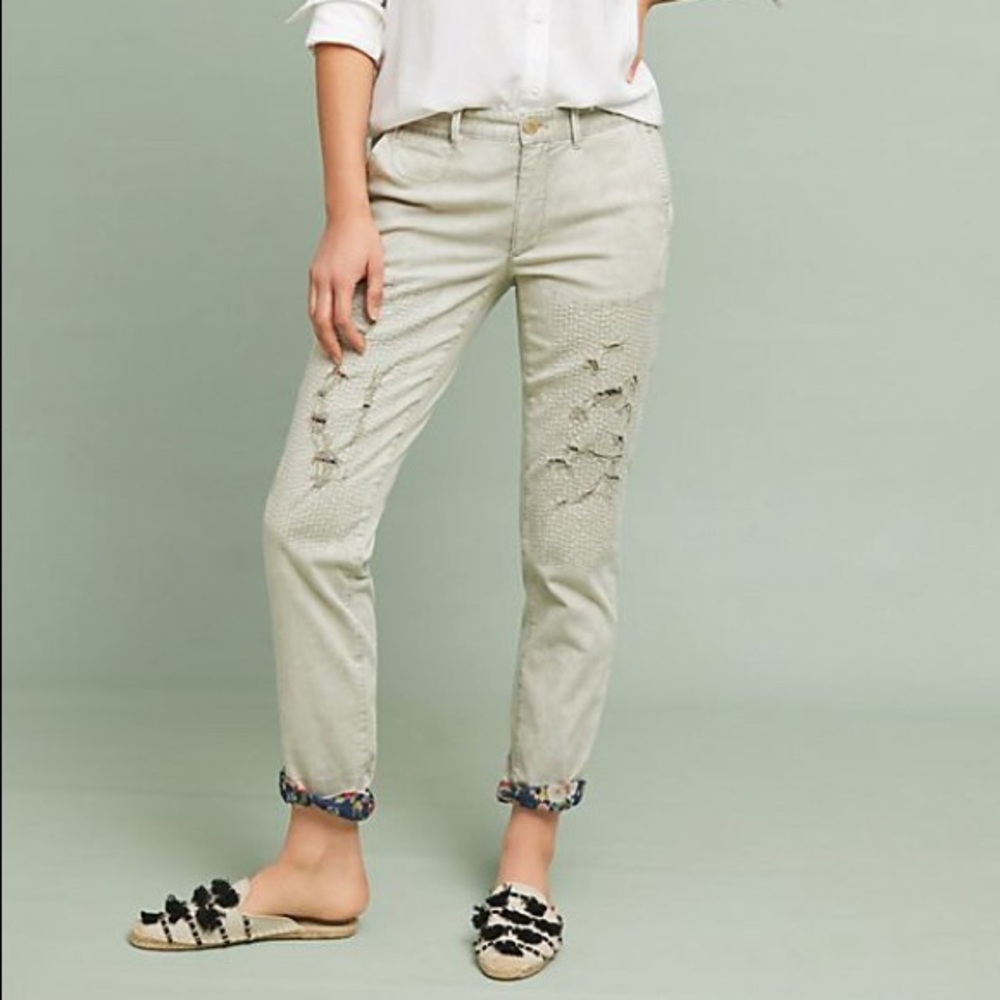 2018 Anthropologie Relaxed Patched Chino’s